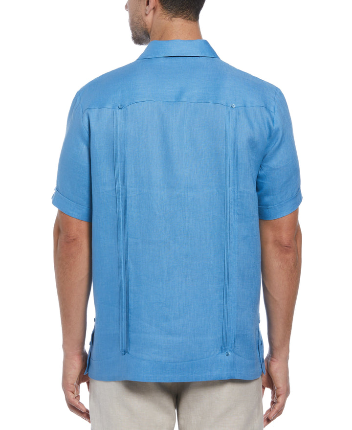 Linen Short Sleeve Guayabera Shirt (Parisian Blue) 