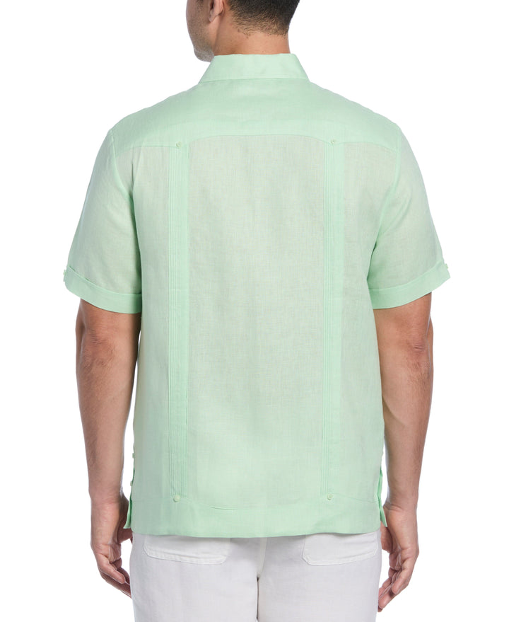 Linen Short Sleeve Guayabera Shirt (Pastel Green) 