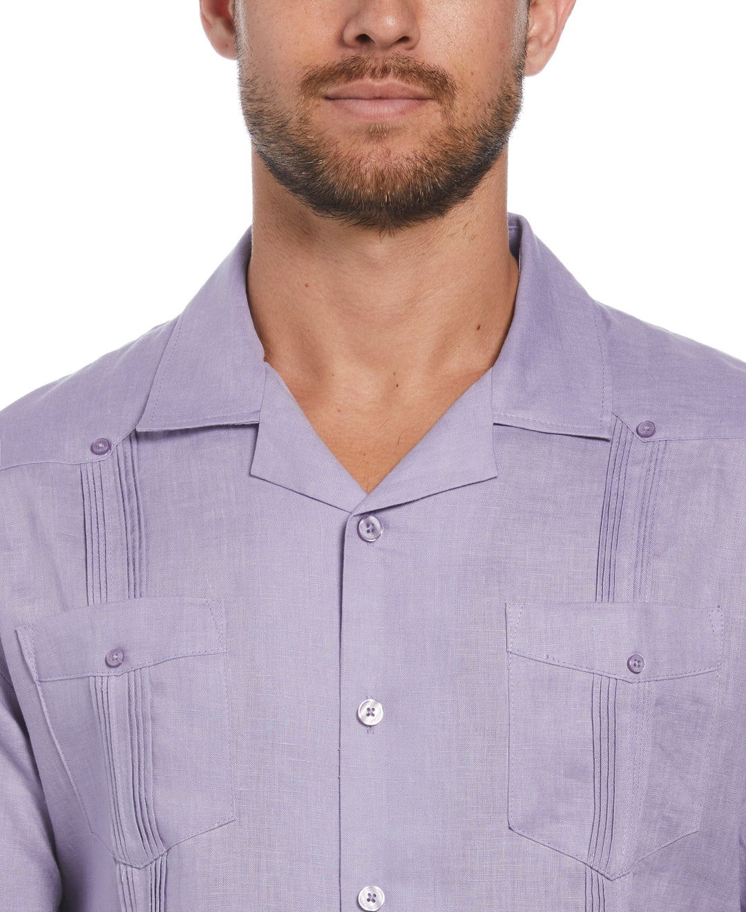 Linen Guayabera Shirt (Heirloom Lilac) 
