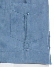 100% Linen Classic Guayabera Shirt - Short Sleeve (Captains Blue) 