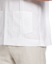 100% Linen Short Sleeve 4 Pocket Guayabera (Bright White) 