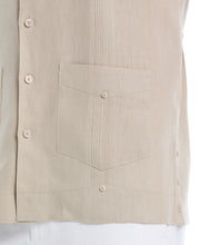 Linen Short Sleeve Guayabera Shirt (Island Fossil) 