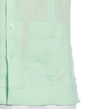 100% Linen Classic Guayabera Shirt - Short Sleeve (Pastel Green) 