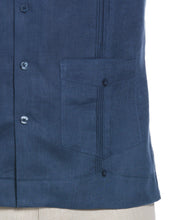 100% Linen Short Sleeve 4 Pocket Guayabera (Ensign Blue) 