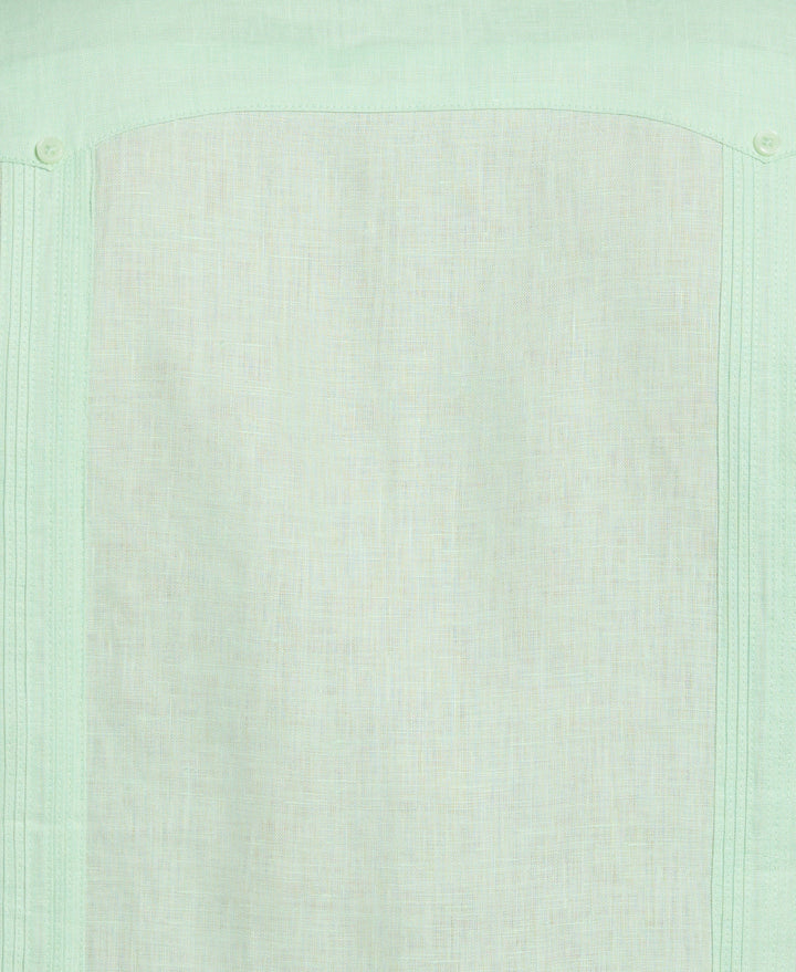 Linen Short Sleeve Guayabera Shirt (Pastel Green) 