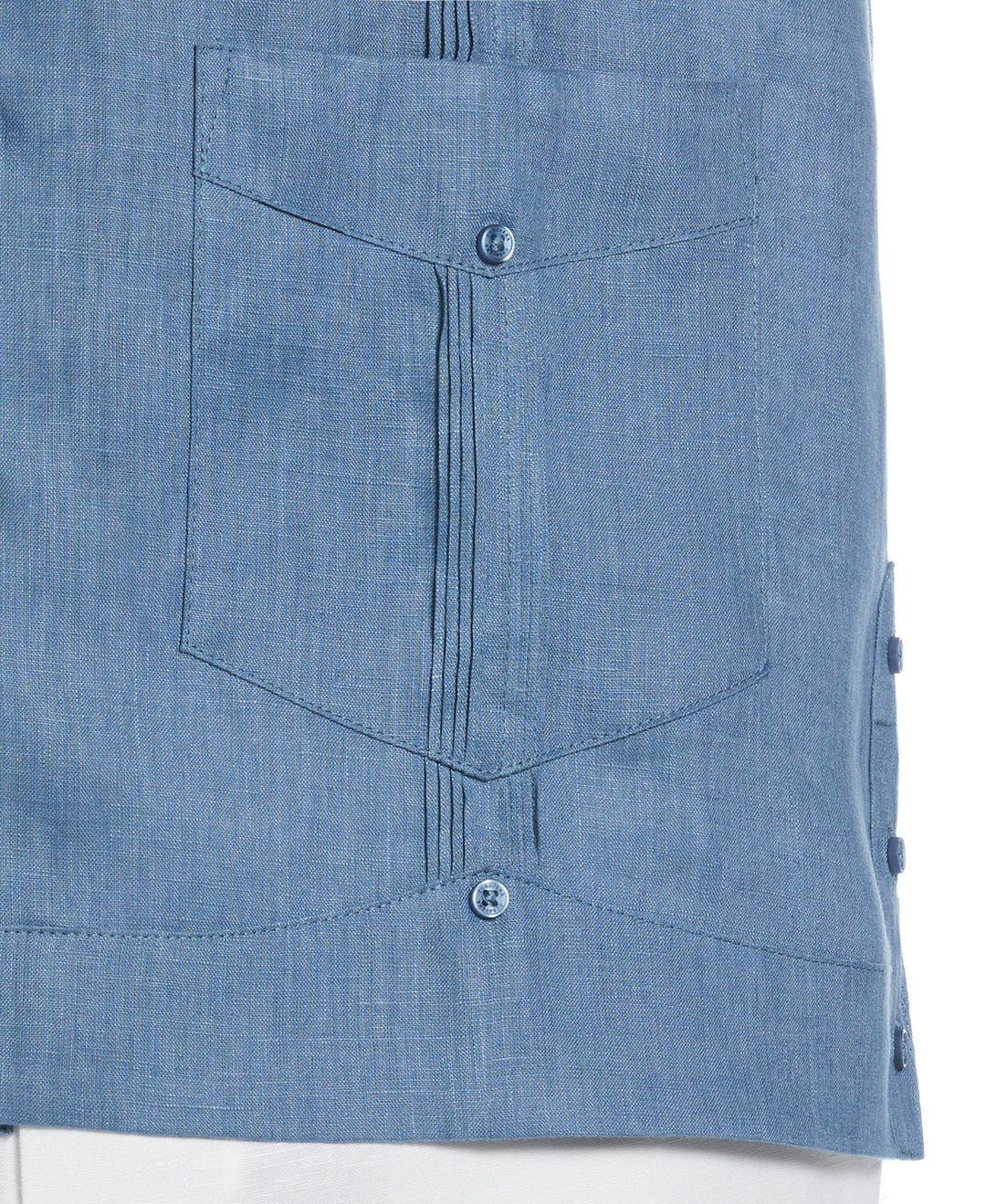 Linen Short Sleeve Guayabera Shirt (Captains Blue) 