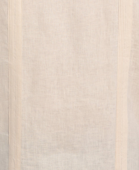 100% Linen Classic Guayabera Shirt - Short Sleeve (Whitecap Gray) 
