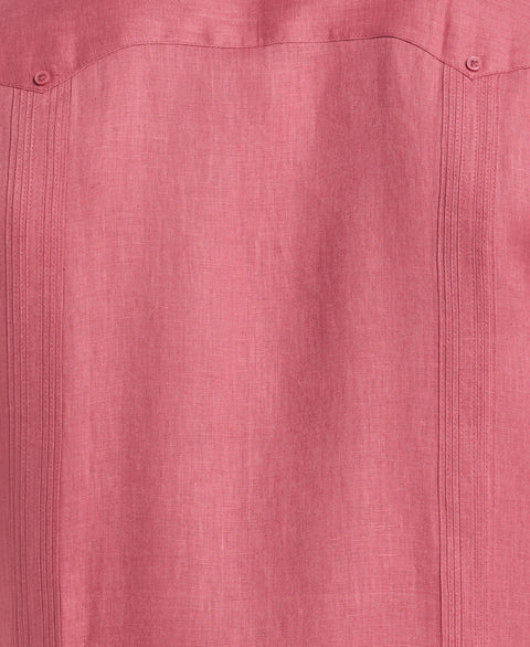 Linen Short Sleeve Guayabera Shirt (Mauvewood) 