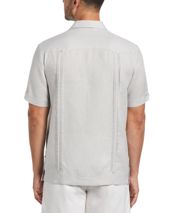 Linen Short Sleeve Guayabera Shirt (Micro Chip) 