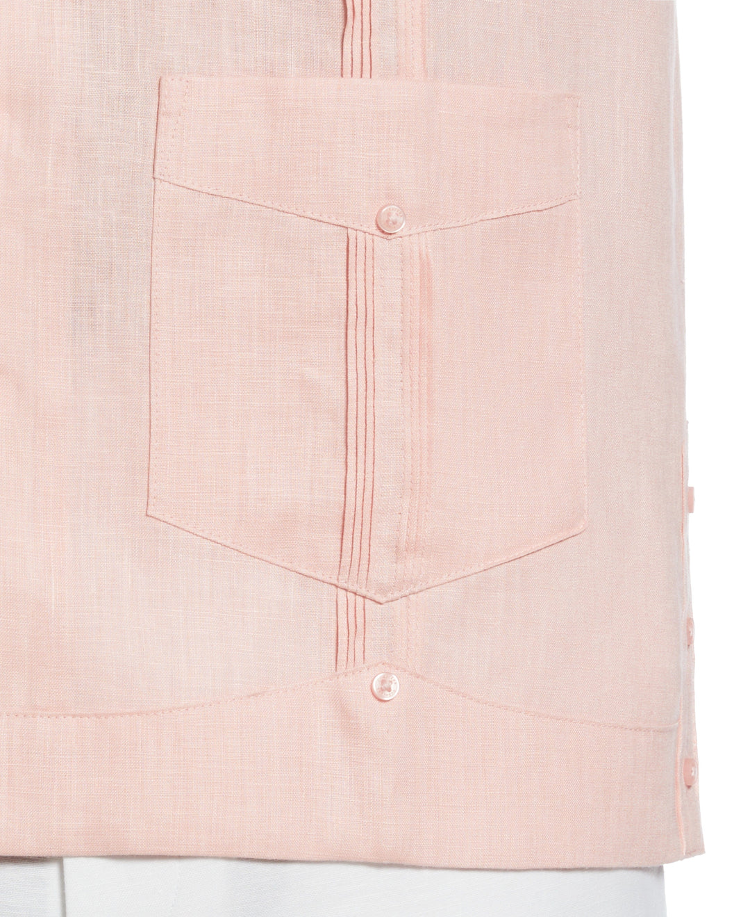 Linen Short Sleeve Guayabera Shirt (Silver Pink) 