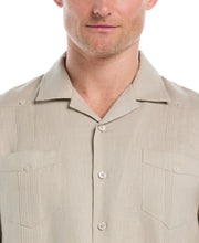 Linen Short Sleeve Guayabera Shirt (Island Fossil) 