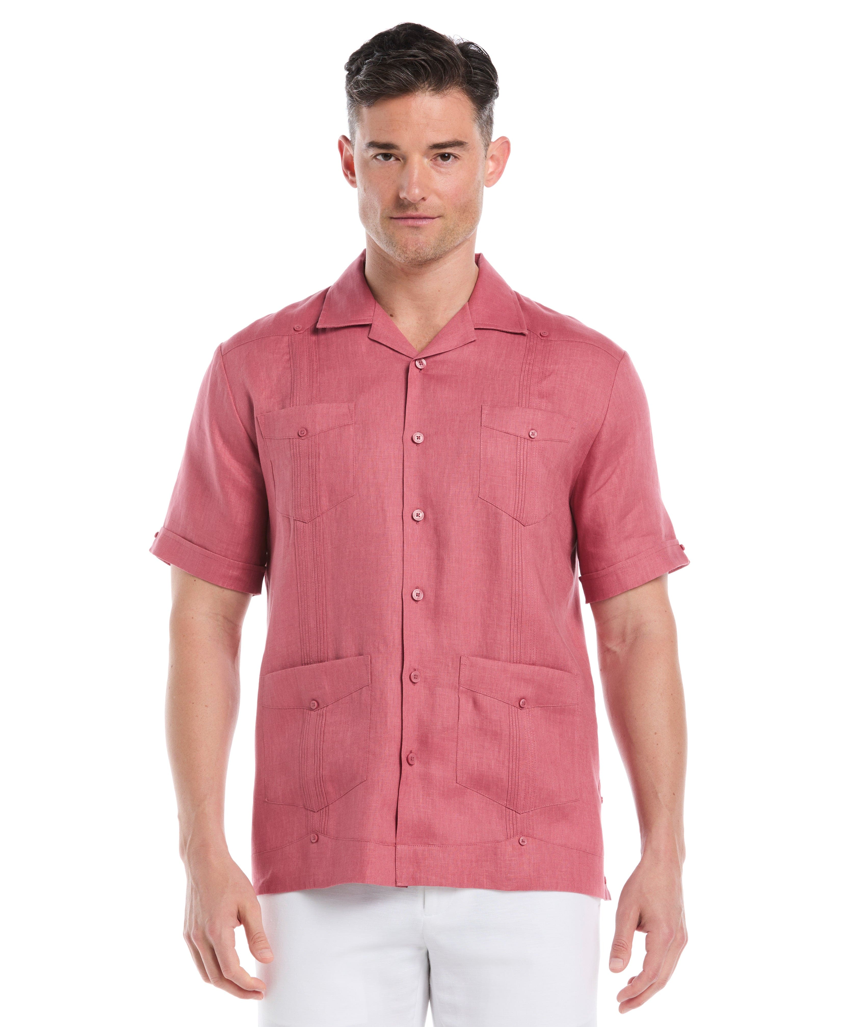 100% Linen Classic Guayabera Shirt - Short Sleeve – Cubavera