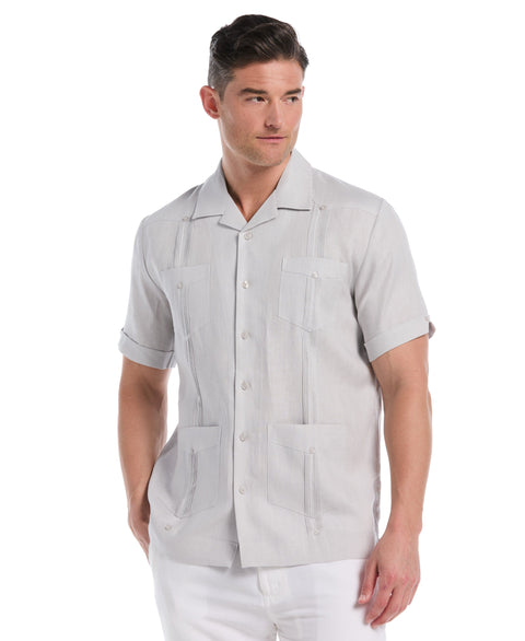 100% Linen Classic Guayabera Shirt - Short Sleeve-Guayaberas-Micro Chip-S-Cubavera