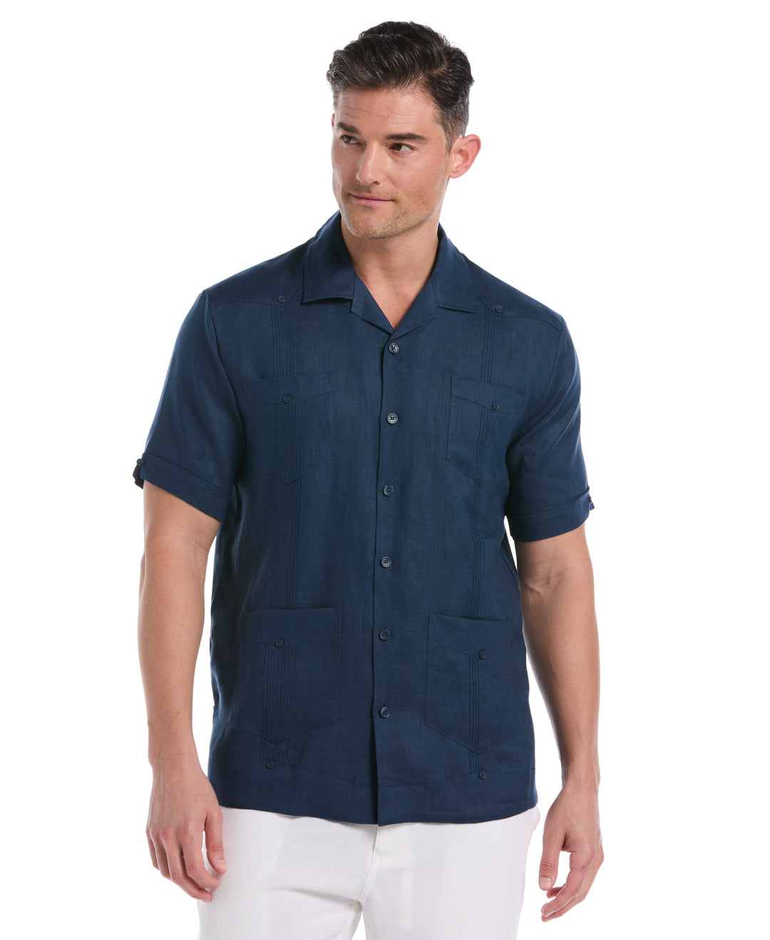 Linen Short Sleeve Guayabera Shirt (Titan) 