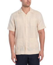 100% Linen Classic Guayabera Shirt - Short Sleeve (Whitecap Gray) 