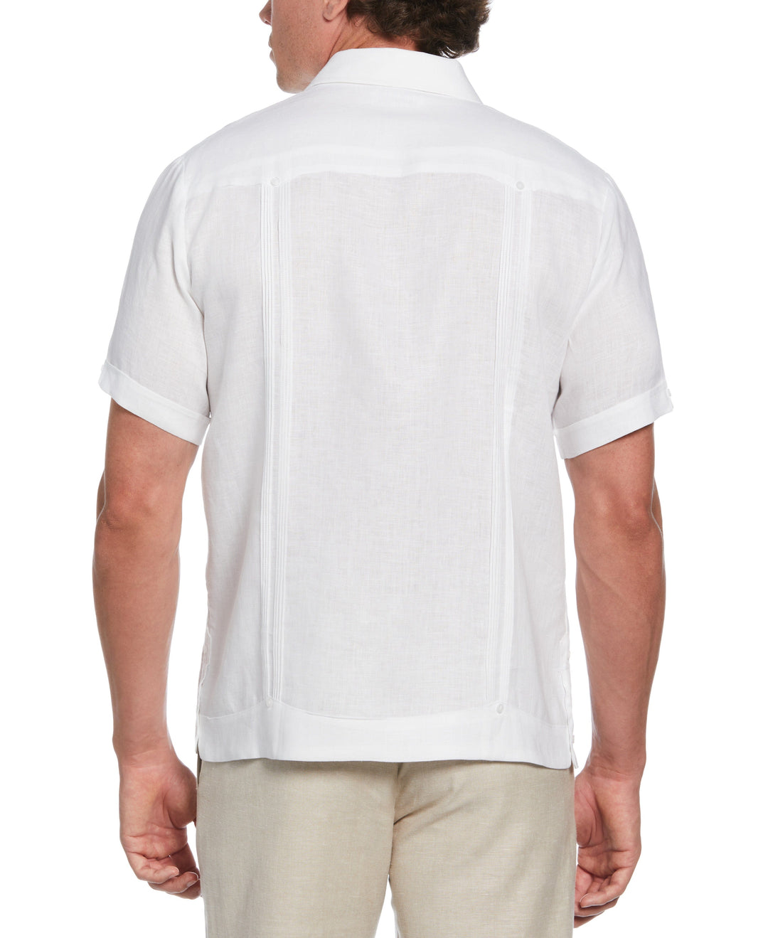 Linen Four-Pocket Guayabera Shirt (Brilliant White) 