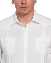 Linen Four-Pocket Guayabera Shirt (Brilliant White) 