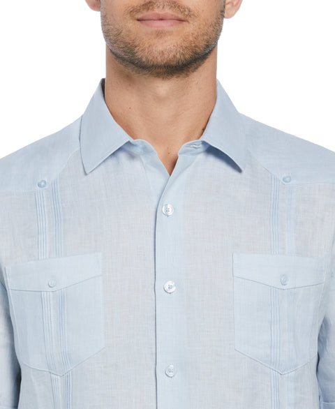 Linen Four-Pocket Guayabera Shirt (Cashmere Blue) 