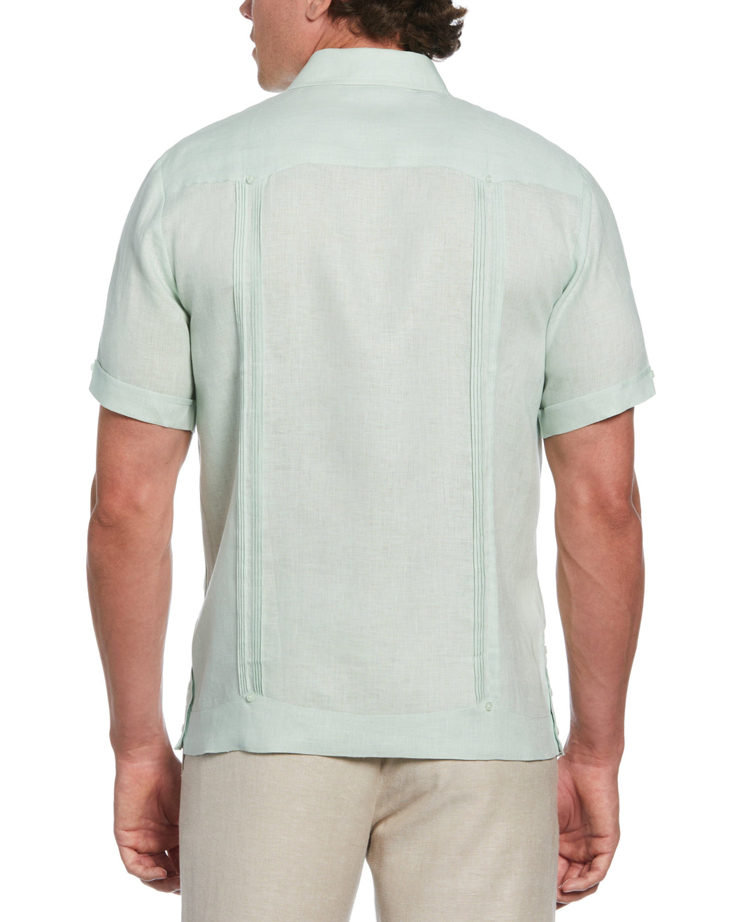 Linen Four-Pocket Guayabera Shirt (Aqua Foam) 