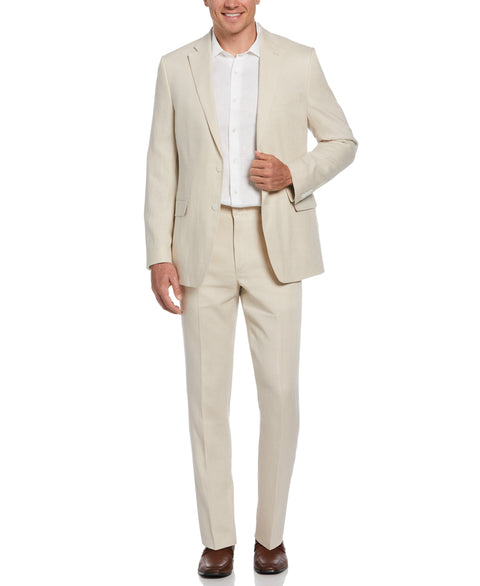 100% Linen Oatmeal Suit-Suit Set-Cubavera Collection