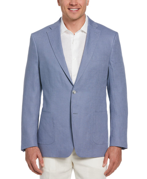 100% Linen Single-Breasted Sport Coat (Dusk Blue) 