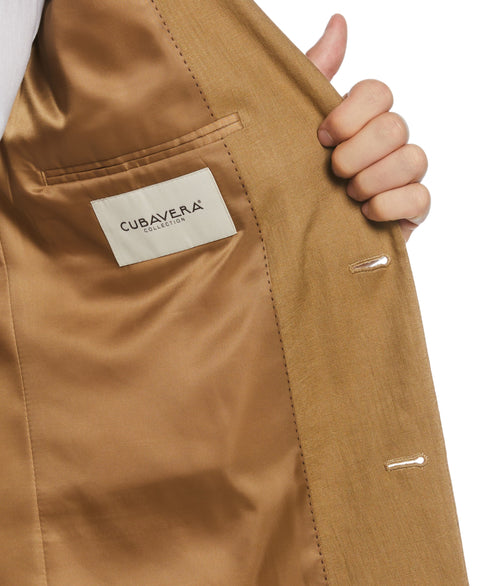 100% Linen Single-Breasted Suit Jacket (Tan) 