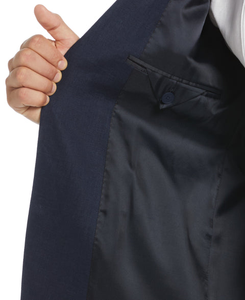 100% Linen Single-Breasted Suit Jacket (Navy) 