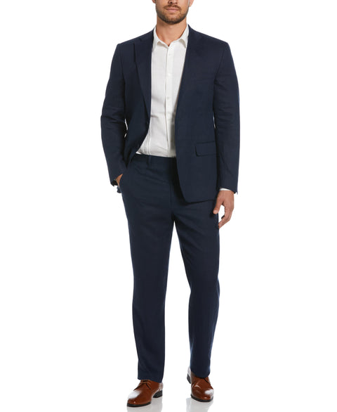 100% Linen Single-Breasted Suit Jacket (Navy) 