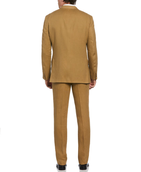 100% Linen Single-Breasted Suit Jacket (Tan) 