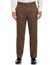 100% Linen Solid Flat Front Pant (Cappuccino) 