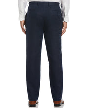 100% Linen Solid Flat Front Pant (Navy) 