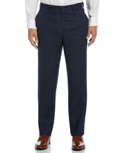 100% Linen Solid Flat Front Pant (Navy) 