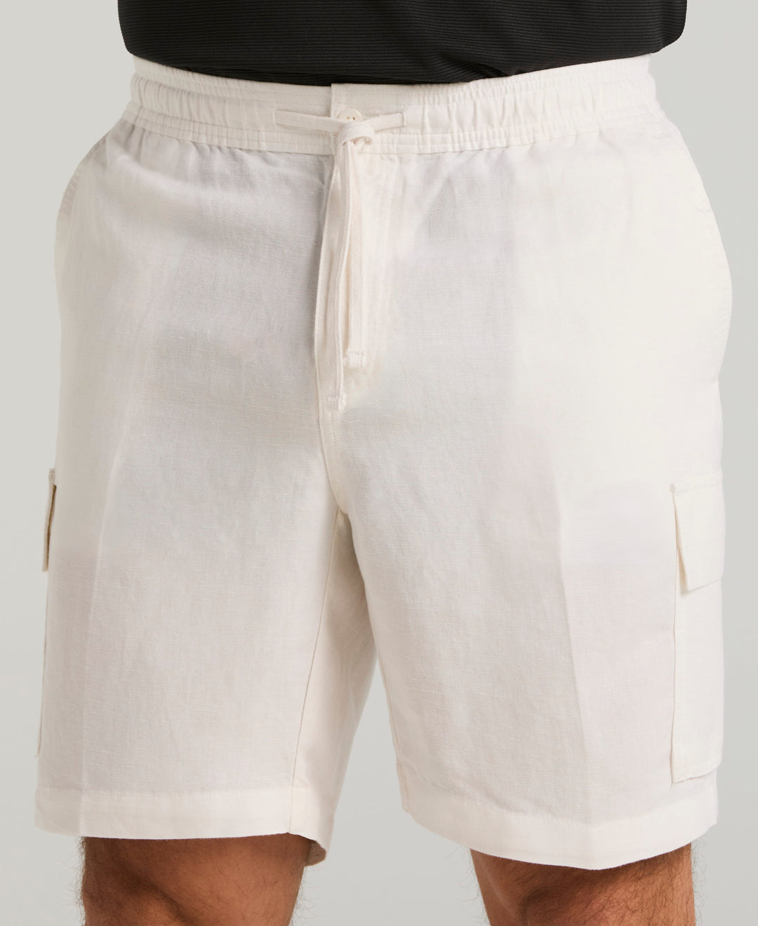 Linen Blend 8" Cargo Short (Brilliant White) 
