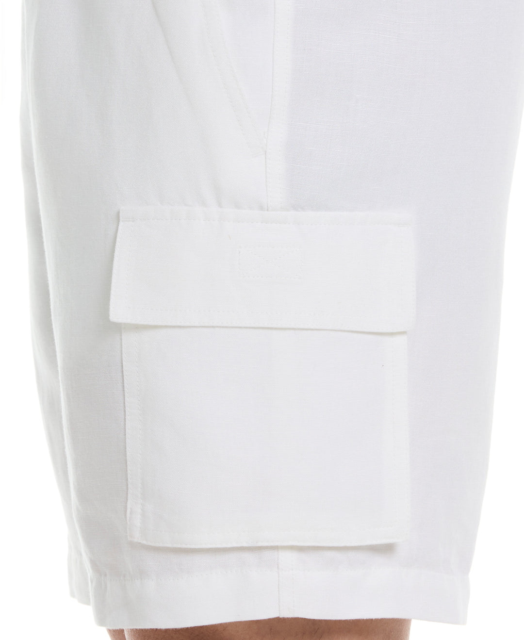 Linen Blend 8" Cargo Short (Brilliant White) 