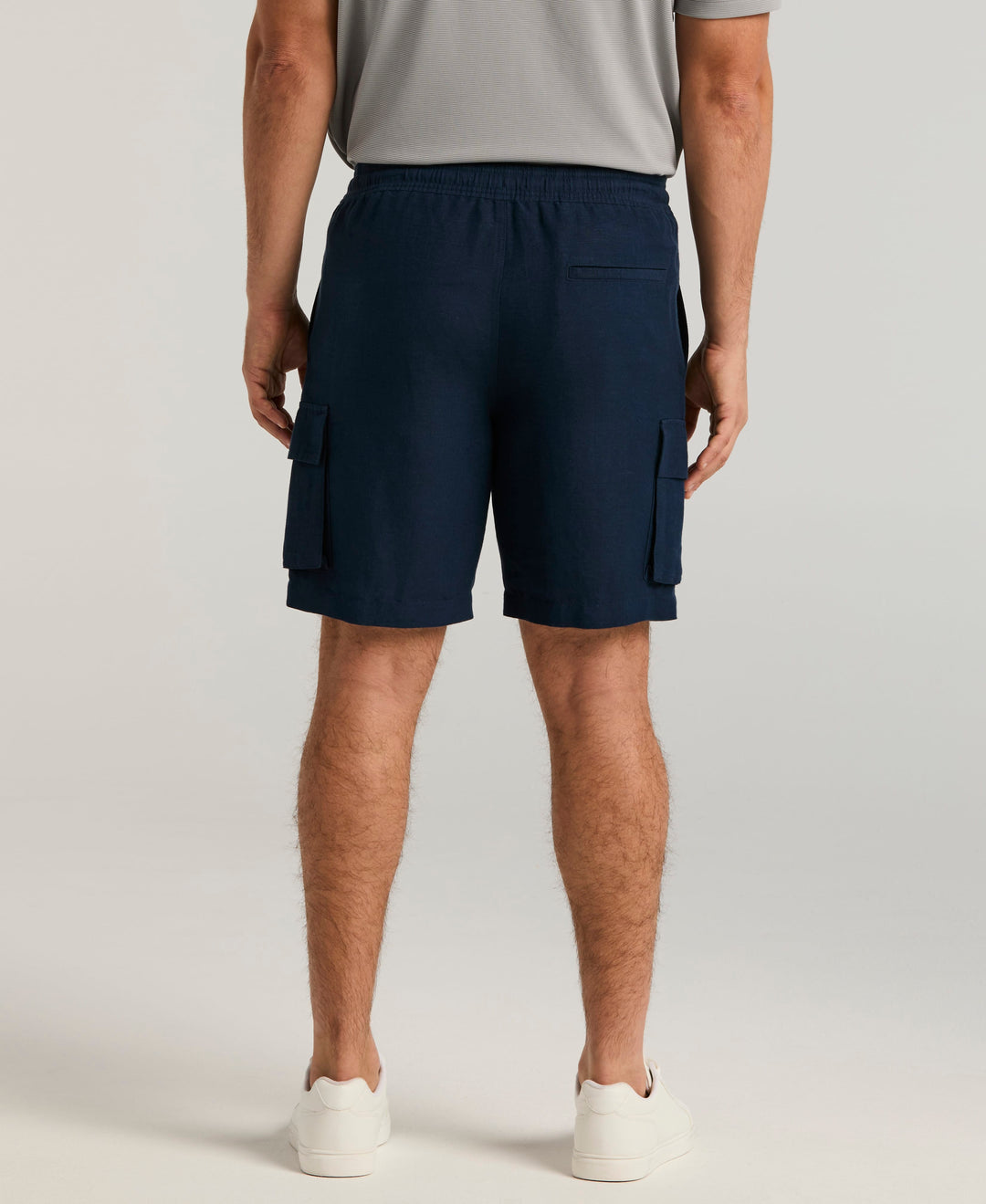 Linen Blend 8" Cargo Short (Dress Blues) 