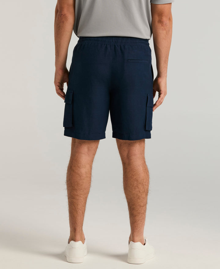 Linen Blend 8" Cargo Short (Dress Blues) 