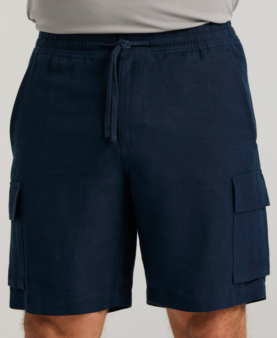 Linen Blend 8" Cargo Short (Dress Blues) 