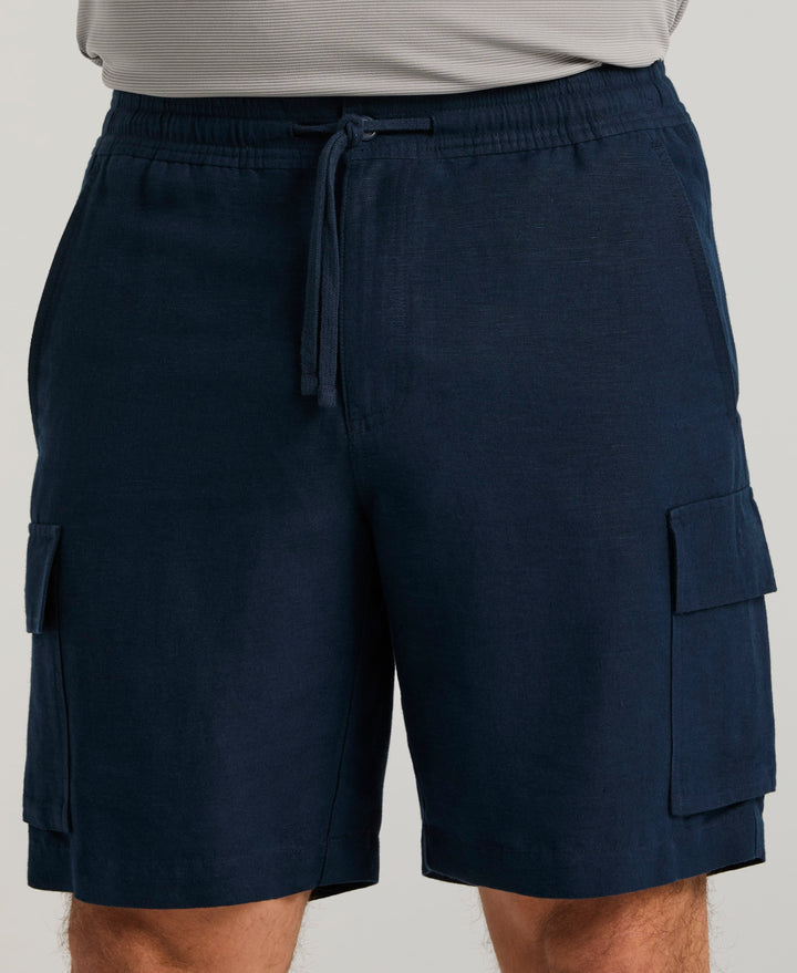 Linen Blend 8" Cargo Short (Dress Blues) 