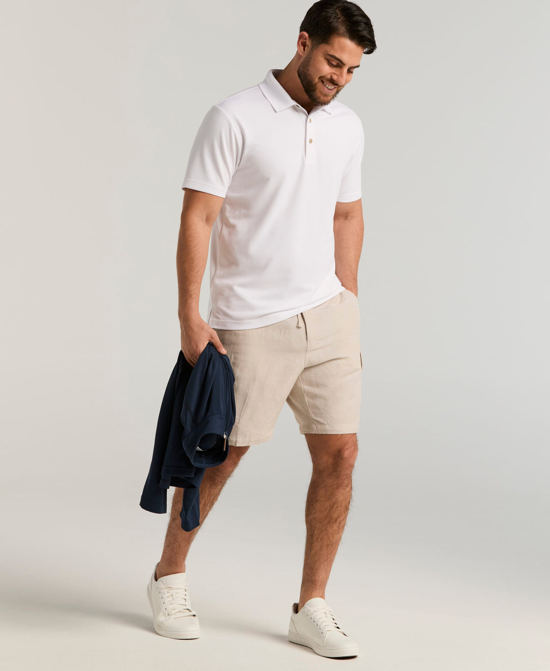 Linen Blend 8" Cargo Short (Island Fossil) 