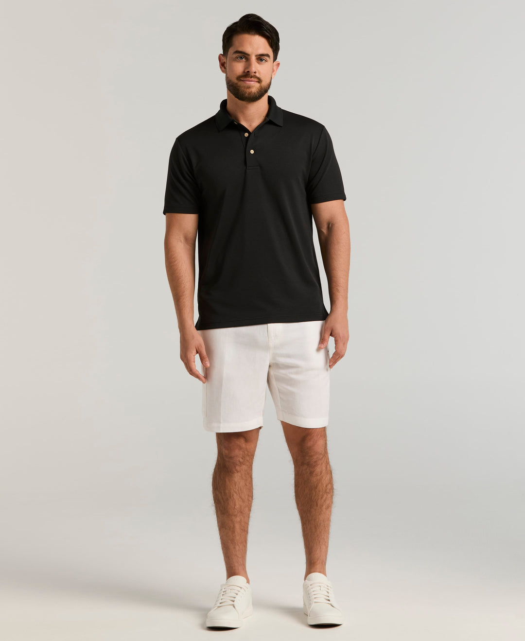 Linen Blend 8" Cargo Short (Brilliant White) 