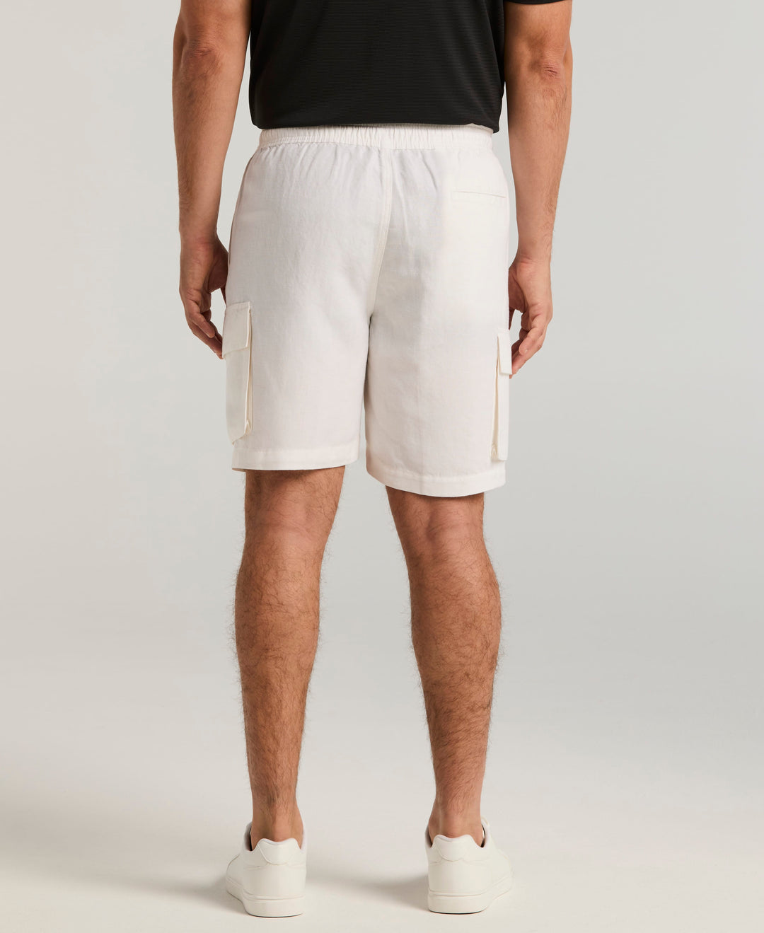 Linen Blend 8" Cargo Short (Brilliant White) 