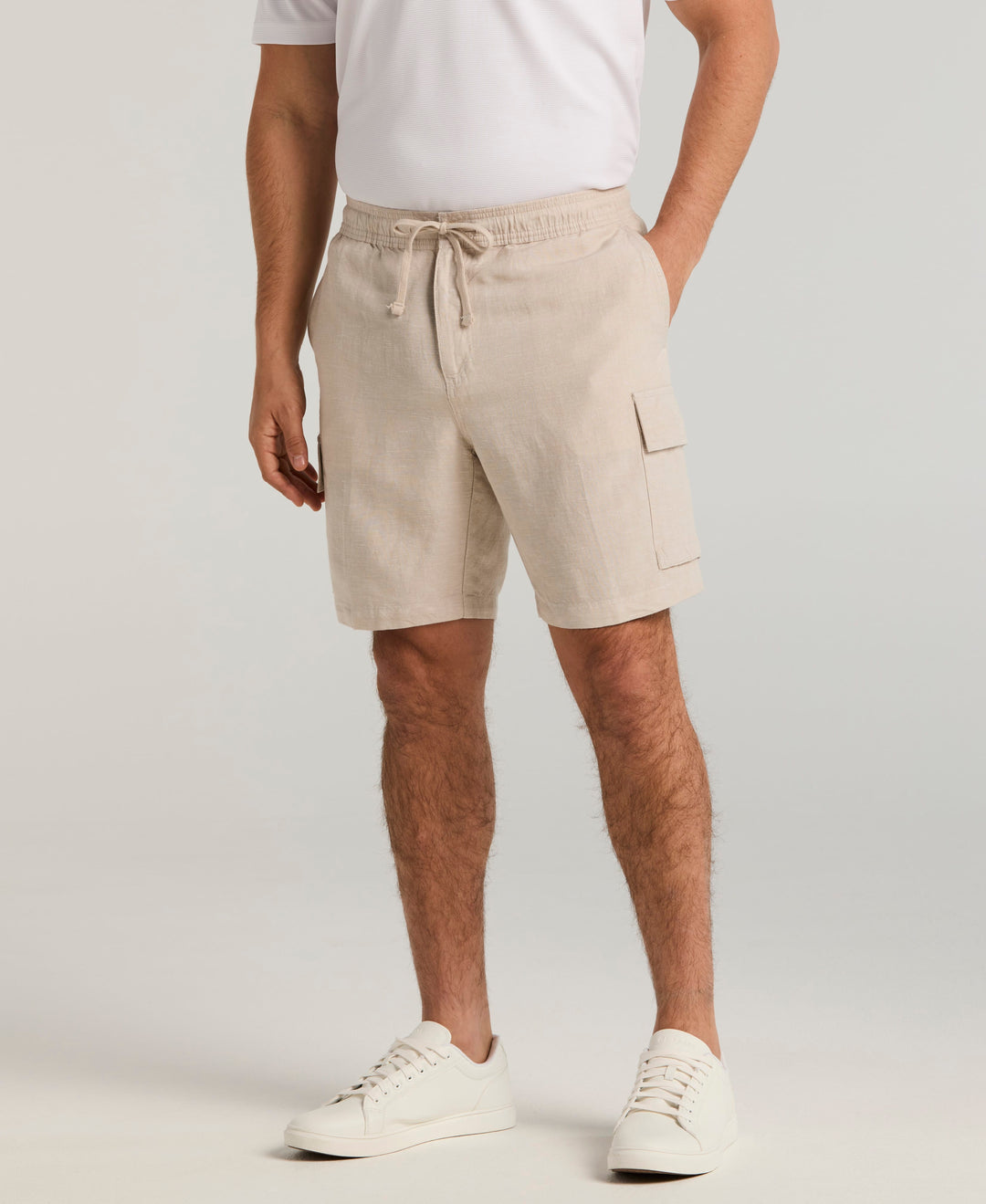 Linen Blend 8" Cargo Short (Island Fossil) 
