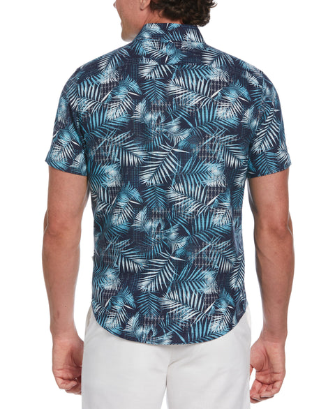 Abstract Geo Leaf Print Shirt (Naval Academy) 