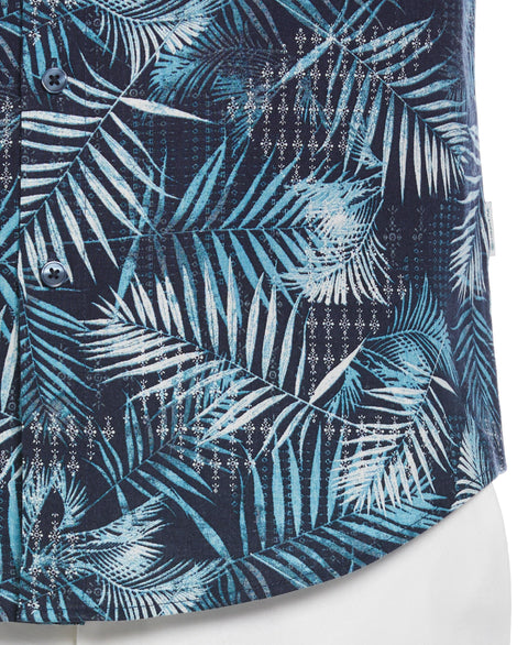 Abstract Geo Leaf Print Shirt (Naval Academy) 