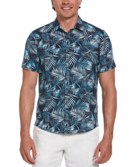 Abstract Geo Leaf Print Shirt (Naval Academy) 