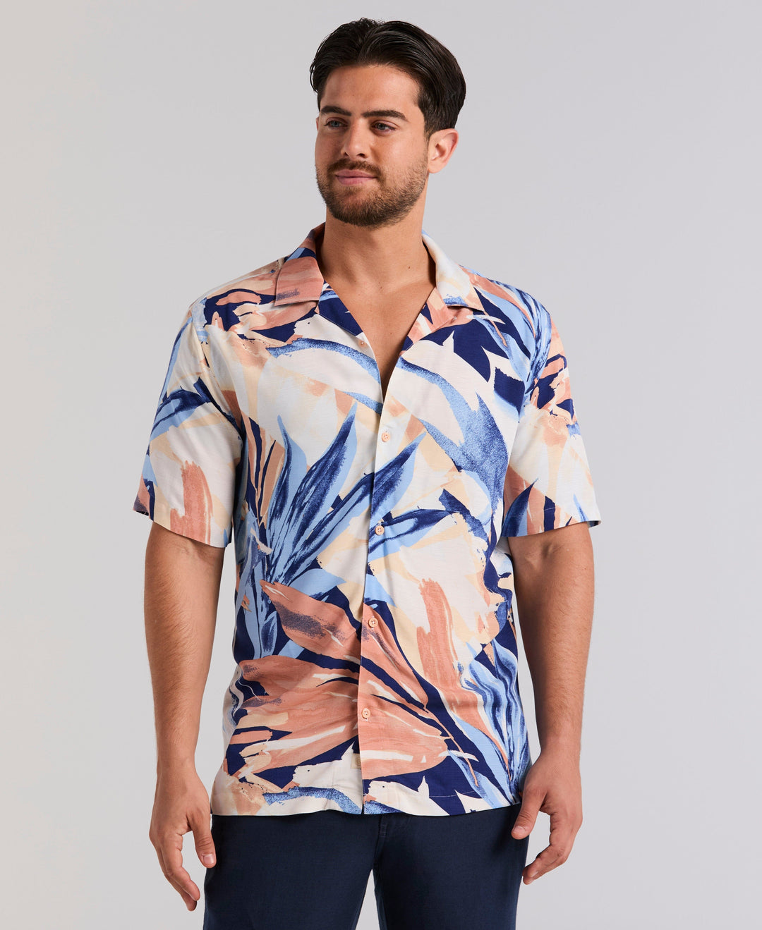 Viscose Textured Abstract Print Shirt (Bellwether Bl) 