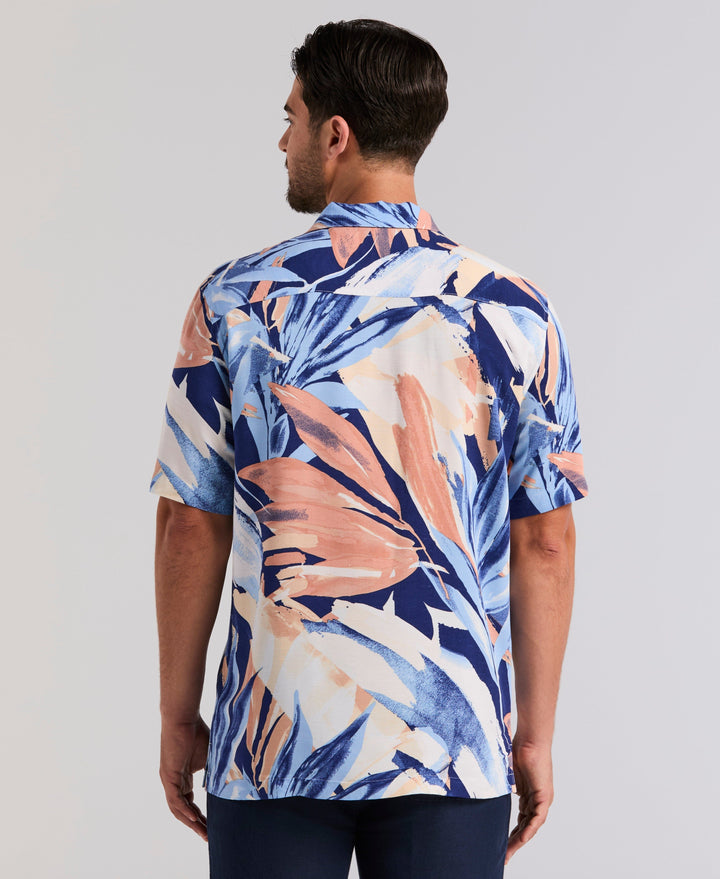 Viscose Textured Abstract Print Shirt (Bellwether Bl) 