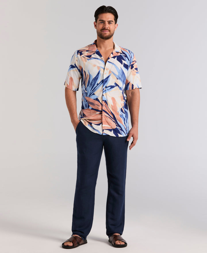 Viscose Textured Abstract Print Shirt (Bellwether Bl) 