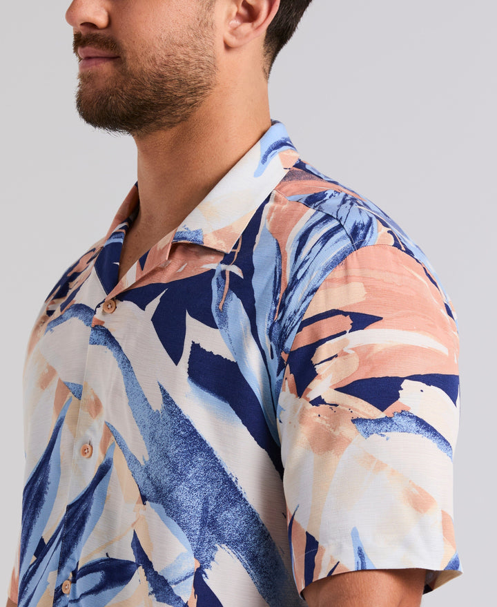 Viscose Textured Abstract Print Shirt (Bellwether Bl) 