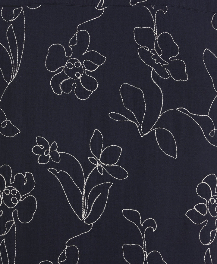 All-Over Embroidered Cotton Shirt (Dress Blues) 